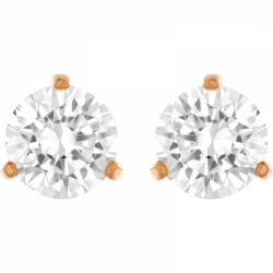Solitaire Pierced Earrings, Cry/ros
