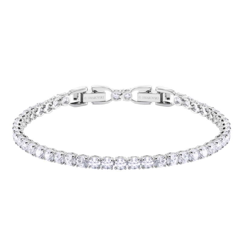 Tennis bracelet round deluxe, czwh/rhs (5409771) - Swarovski Retailer