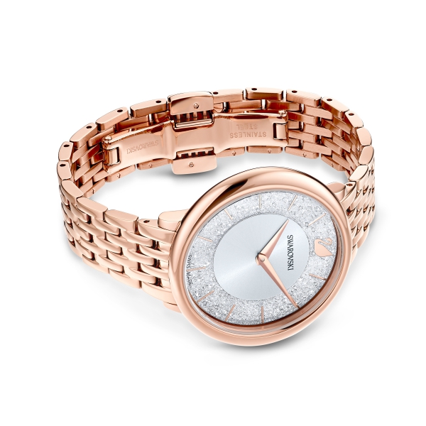 Zegarek Crystalline Chic - Metalowa Bransoleta W Kolrze Różowego Złota, Pro
