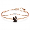 Bransoletka typu bangle Swarovski Swan, Czarna, Powłoka w odcieniu różowego złota