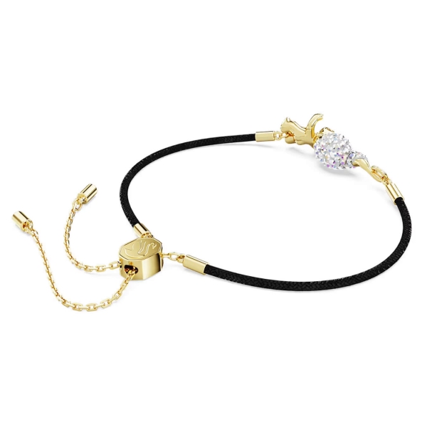 Bransoletka typu bangle Swarovski Swan, Czarna, Powłoka w odcieniu różowego złota