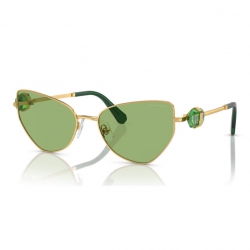 Okulary przeciwsłoneczne Swarovski, Kształt kociego oka, SK7003, Zielone