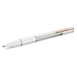 Długopis Crystalline Lustre, Biały, Powłoka w odcieniu różowego złota