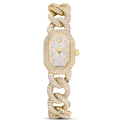 Zegarek Dextera Chain, Bransoleta z kryształami, Powłoka w odcieniu złota
