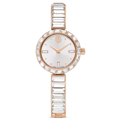Zegarek Matrix Bangle, Bransoleta z kryształami, Białe, W odcieniu różowego złota