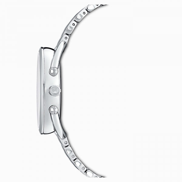 Crystalline Glam Metal Bracelt, Sts/wht/sts